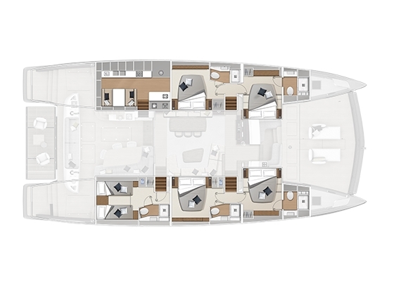 5 cabins galley down