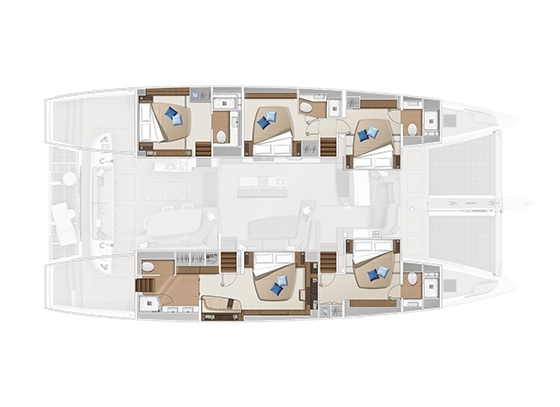 5 cabins galley up